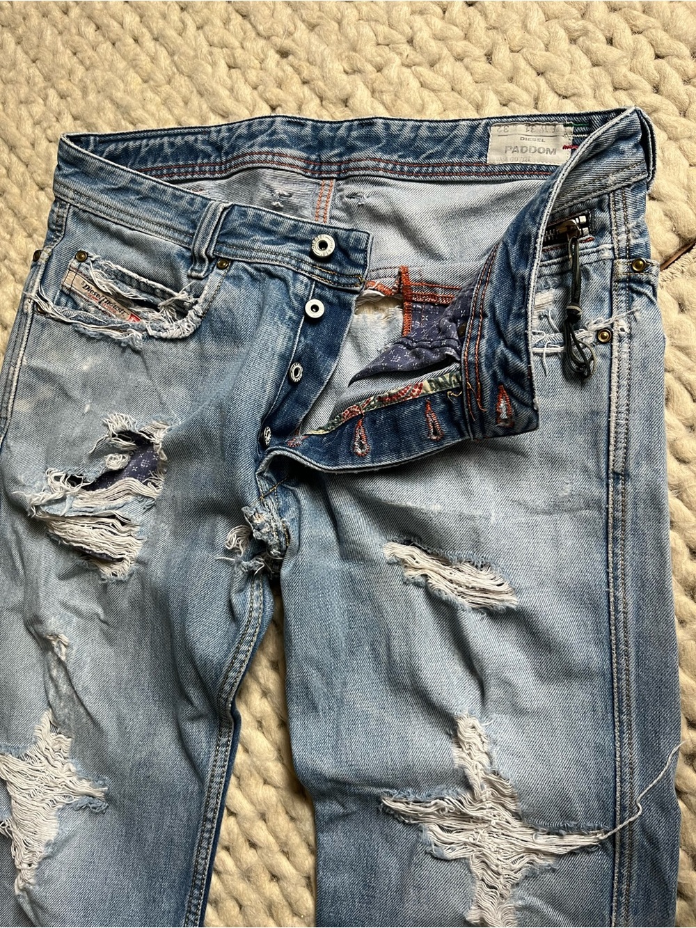 Diesel Y2k Distressed Ripped Jeans | 31x32 - Picture 8 of 14